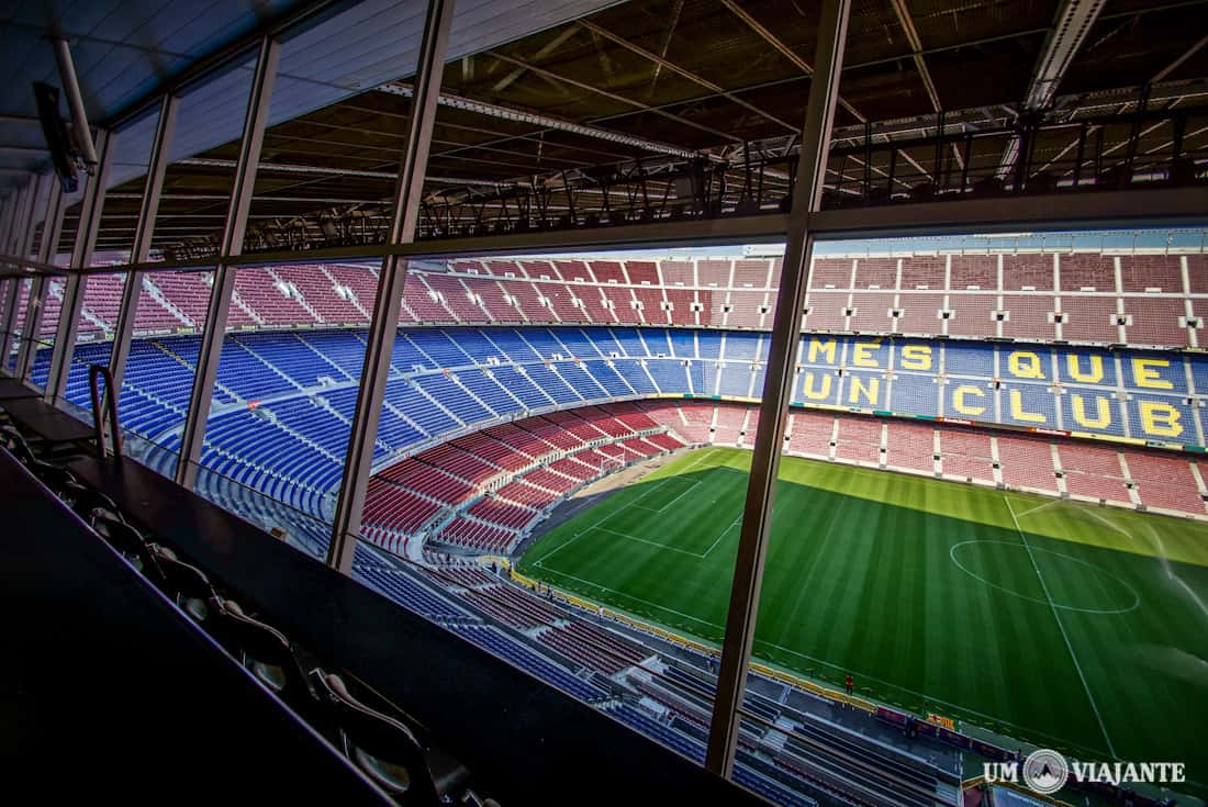 Tribuna de Imprensa, no Camp Nou, em Barcelona