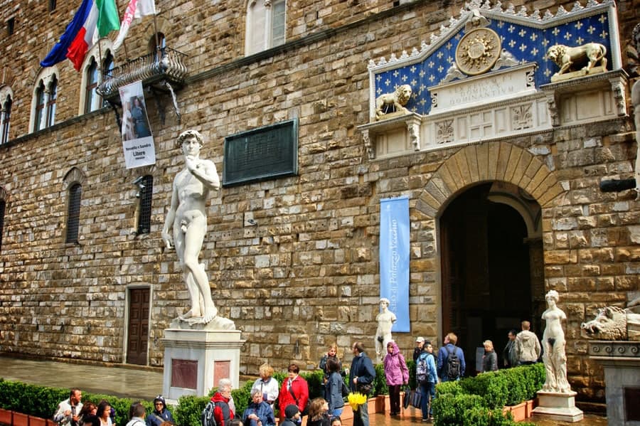 Réplica do David na Piazza della Signoria - Florença, Itália