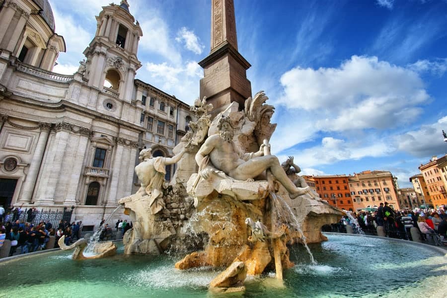 Fontana dei Quattro Fiumi - Piazza Navona - Roma, Itália