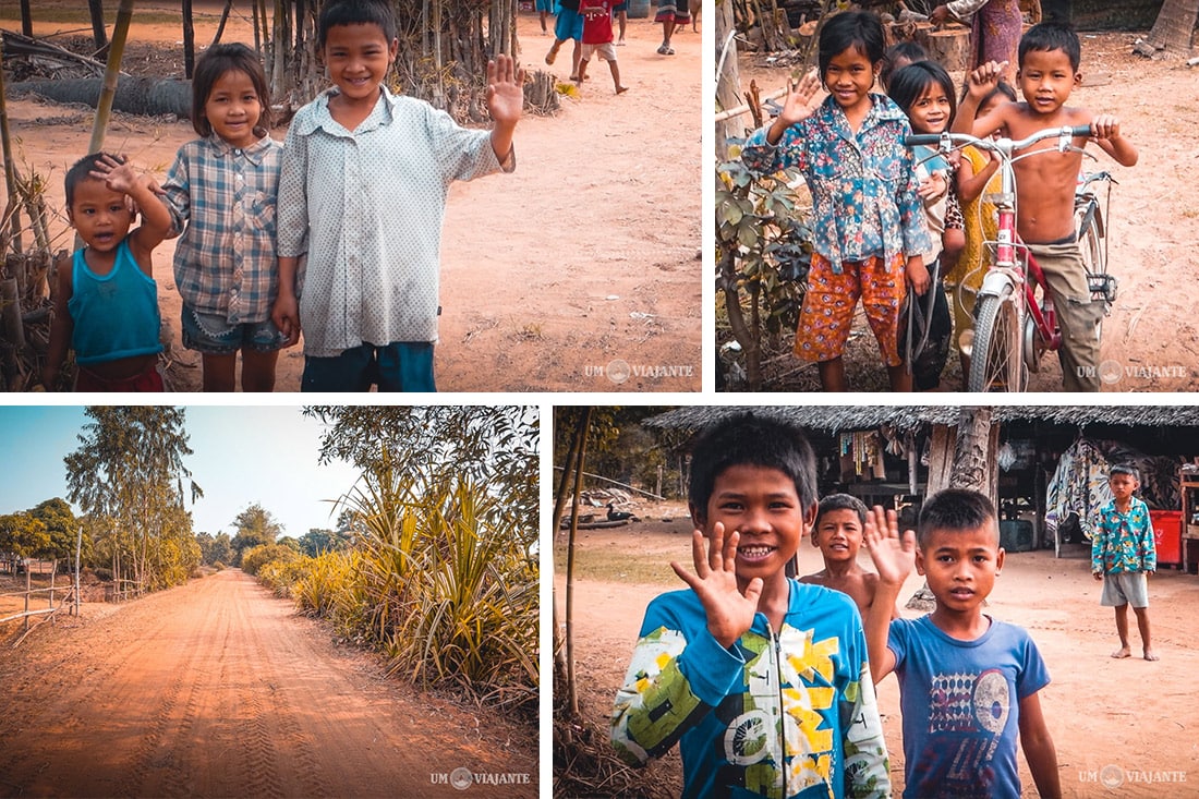 Crianças nos vilarejos do Camboja