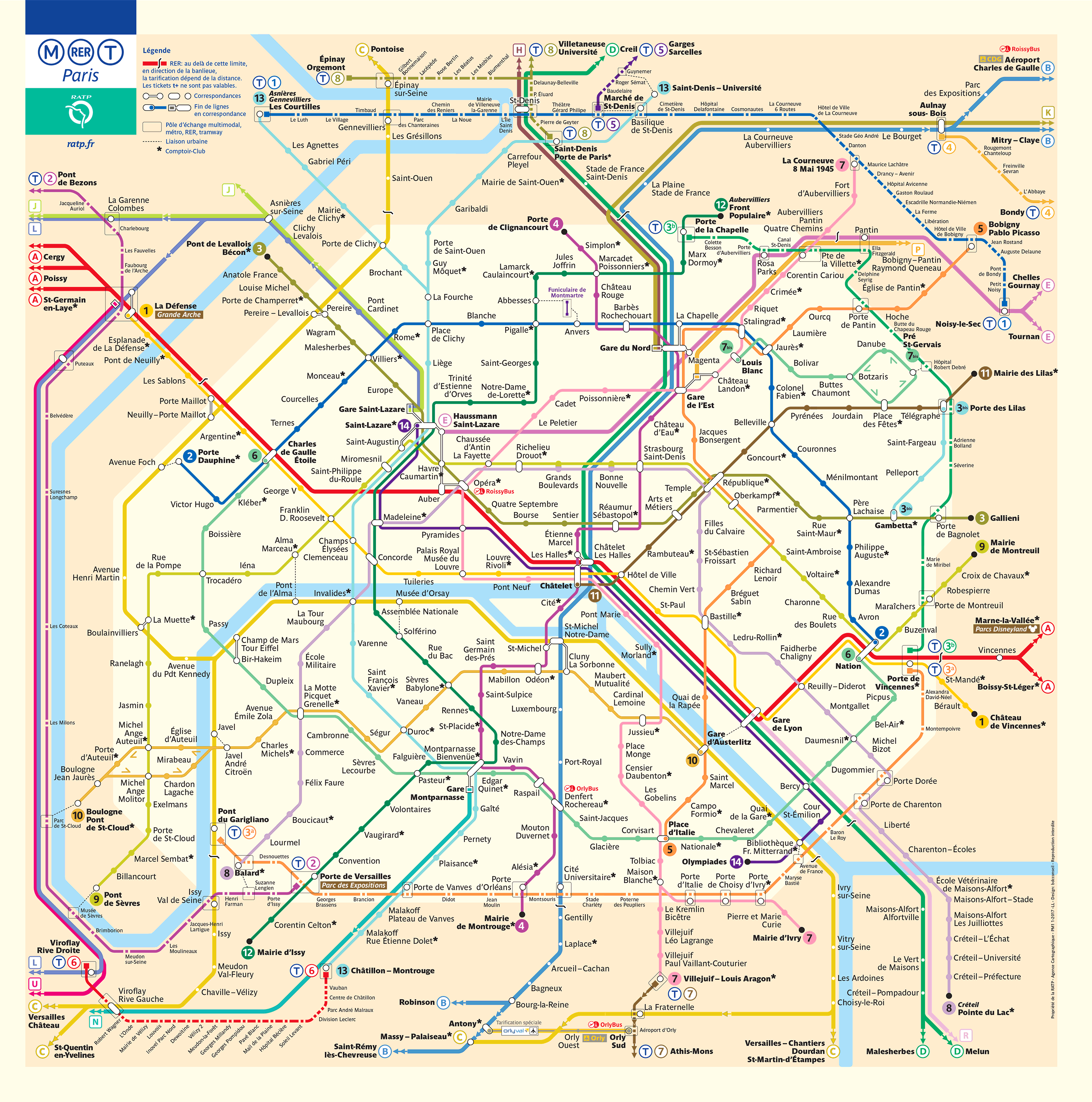 Mapa metrô Paris Atualizado