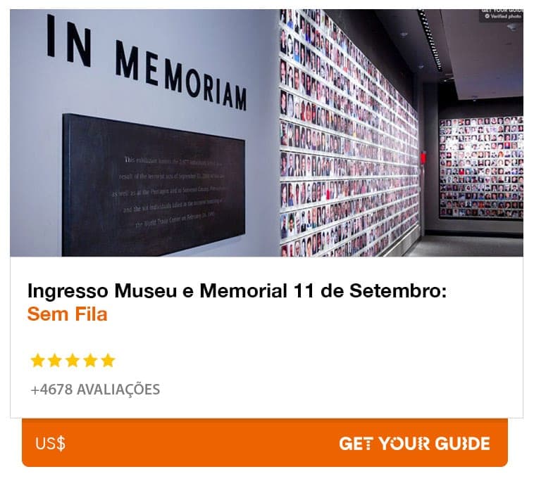 Ingresso Museu do 11 de Setembro em Nova York