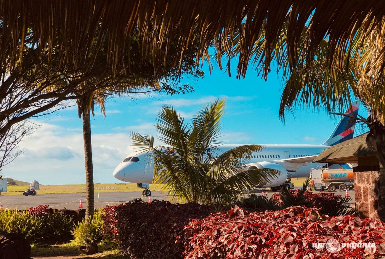 O aeroporto na Ilha de Páscoa